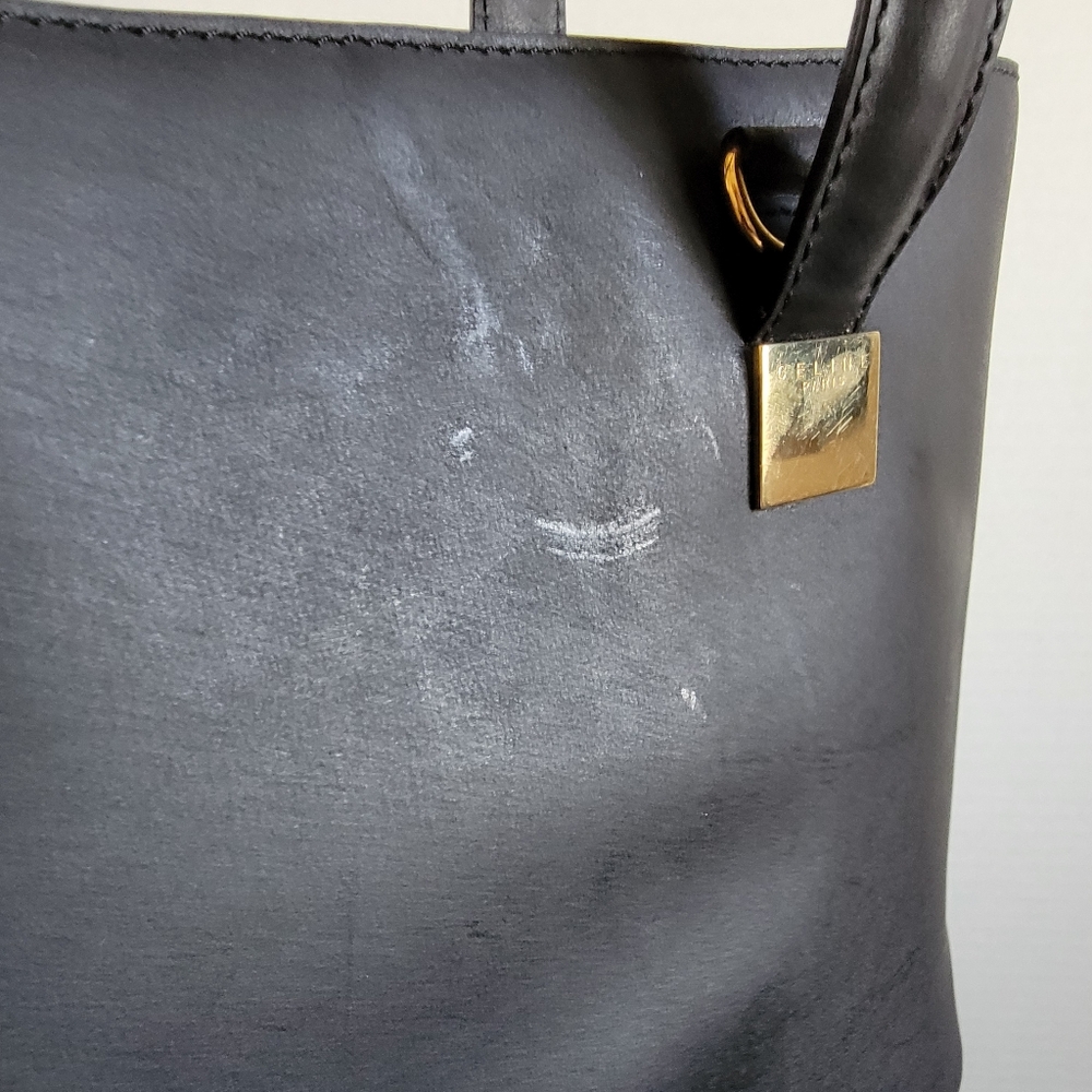 Celine Black Leather Bag - Céline Handbag w/ D-rings - Picture 11 of 12